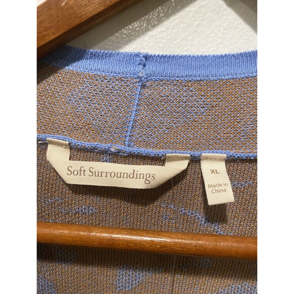 Soft Surroundings Open Front Cardigan Sz XL Blue Longline Royal Bay Cardi - Picture 3 of 7